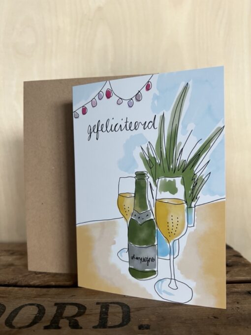 Wenskaart gefeliciteerd